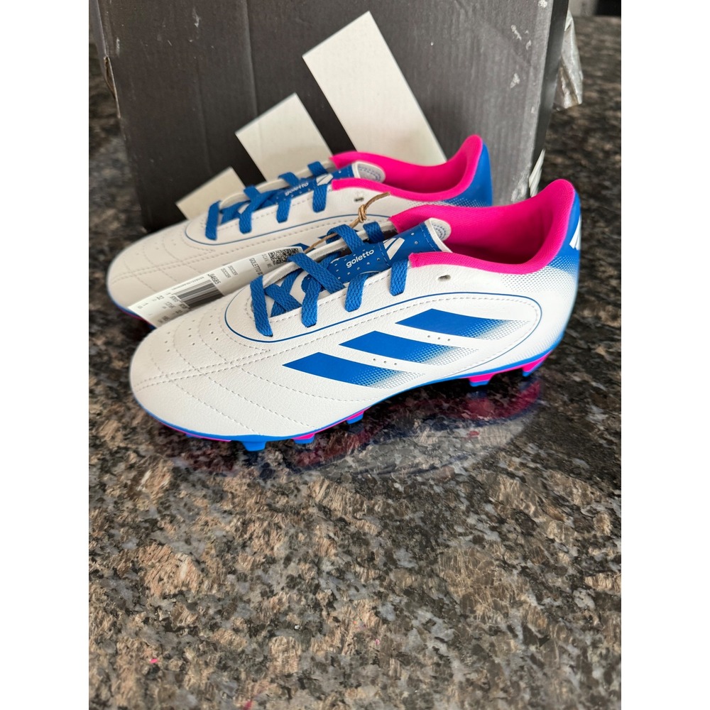 Adidas Goletto IX FG/MG J Youth Soccer Cleats White Blue Pink IG4835 kid 1 shoes